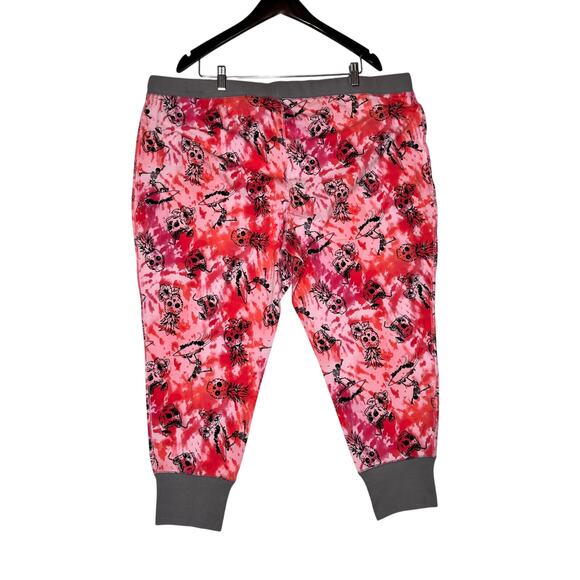 Torrid Sleep NEW ssize 4 pants pink/gray pull-on pineapple skulls lounge wear - Picture 2 of 8